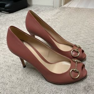 Gucci 39 Rose Pink Leather Heels